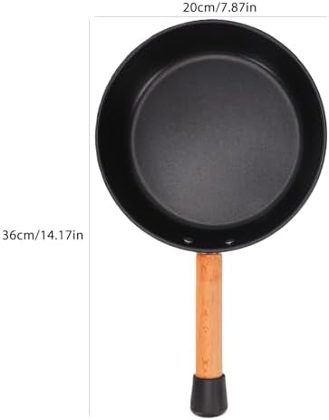 Camping Skillet, Portable Stainless Steel Frying Pan with Wooden Handle for Outdoor Cooking, Compact Size 20x35.5cm, Lightweight and Easy to Clean (Wooden Handle Frying Pan) - Image 7