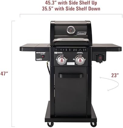 Coleman Revolution 2-Burner Gas Grill, Convertible Propane to Natural Gas, 30,000 BTU, 440 sq in Cooking Area, Outdoor BBQ Grill - Image 4