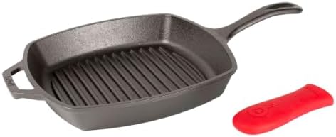 Lodge Square Cast Iron Grill Pan, PFAS-Free, 10.5 Inches by Lodge