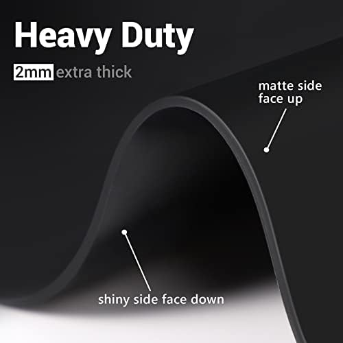 Ewen 39.4x23.5in 2mm Heat Resistant Silicone Mat, Extra Large Thick Placemat for Kitchen Counter, Workbench Countertop Protector Mat Hot Pads for Coffee Maker Bar Crafts Glass Top Stove Cover Black - Image 4