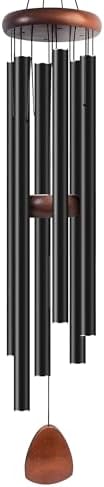 Bursvik 45" Aluminum Wind Chimes for Outside (Black), Patio Zen Decor Gift by BursvikWindChimes