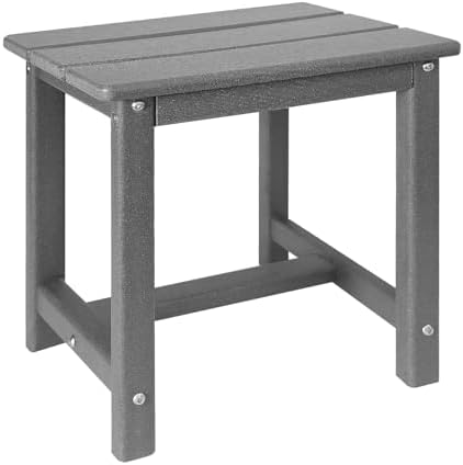 GARDENSTAR Adirondack Square Side Table,one-Tier Outdoor end Table, Patio Side Table for Pool,Porch,Backyard,Relaxing Companion (Grey) by GARDENSTAR