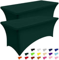 Smiry 2Pack Spandex Table Cloth 4FT, Elastic Fitted Hunter Green Tablecloth by Smiry