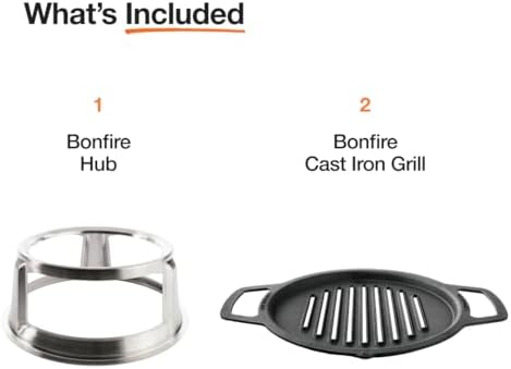 Solo Stove Bonfire Grill Top & Hub | 17.5" Cast Iron Fire Pit Cooktop - Image 3