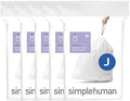 simplehuman Code J 100 Count Custom Fit Liners, Drawstring Kitchen Trash Bags, One-by-One Mess-Free Dispense, Extra Thick & Double Seamed, 50% PCR Plastic, 38-45 Liter / 10-12 Gallon, White by Unknown