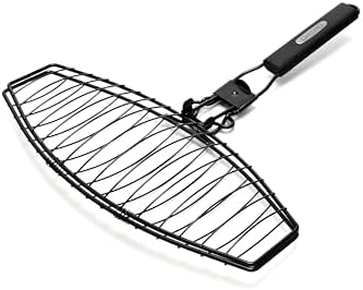 GrillPro 21015 Detachable Handle Fish Basket, Chrome - Image 2