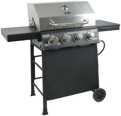 Grill Boss 4-Burner Propane Gas Grill, 40,000 BTU, Stainless Lid, Black - Image 6