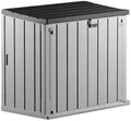 Avilia Multi-Purpose Outdoor Storage Box with 2 Doors – Storage Box and Tools Wood Effect, Weatherproof 842L, 74.5 x 129.5 x 111 cm, Polyurethane, Anthracite by Avilia