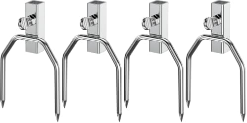 Onlyfire 6104 Chromed Heavy Duty BBQ Rotisserie Meat Fork (1 Pair), Only Fits 5/16" Square Rotisserie Spit Rods (Pack of 2) by onlyfire