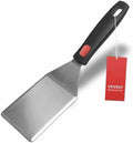 Small Spatula for Cast Iron Skillets, Full Tang silicone Handle, Heat Resistant, Commercial Grade Heavy Duty Turner, Press Burger Spatula Turner for Flipper, Cooking, Serving, 2.7" Wide by VOVOLY