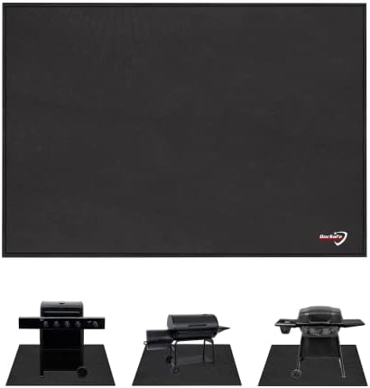 DocSafe 48 x 36 inches Under Grill Mat,Large 4 Layers Fire Pit Mat,Fireproof Mat Heat Insulated Protector for Deck,Patio,Grass,Smoker,BBQ,Reusable Oil-Proof and Waterproof Indoor Fireplace Pad by DocSafe