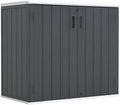 ZZM 37 Cu.ft Outdoor Storage Shed with Floor HDPE Double-Wall Resin Sheds Outdoor Storage, Lockable Weatherproof Storage Cabinet Fit for Garden Tools, Garage can, Bike, Patio Furniture, Black by ZZM