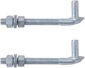 VIVIDA 5/8" X 6" J Bolt Gate Hinge, Heavy Duty Gate Hinge Bolt, 2-Pack by VIVIDA