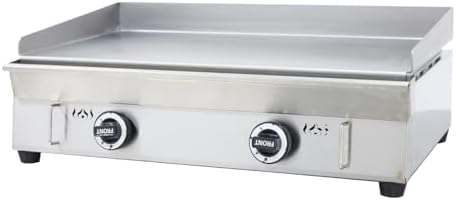 Commercial Stainless Steel Natural Gas Griddle Grill, 28.9" x 16.1" Flat Top Countertop Griddle for Steak, Pancakes & Teppanyaki, 2000Pa, Home & Outdoor Use by Unknown