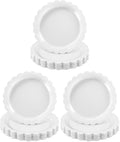 NatNarr 30 Pcs Scalloped Plates 9 Inch Disposable Graduation Paper Plates White Cute Dessert Cake Plate Dinner Party Plate for Congrats Grad, Wedding, Birthday, Engagement (Pack of 3) by NatNarr