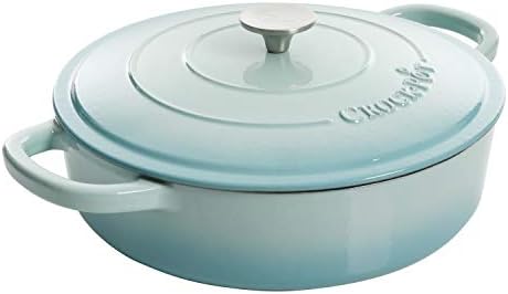 Crock Pot Artisan Enameled Cast Iron Braiser W/Lid, 5-Quart, Aqua by Crock-PotBrand