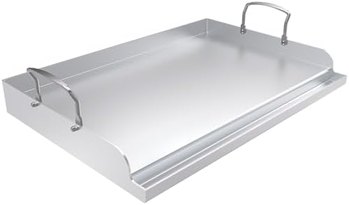 Universal Stainless Steel Cooking Griddle, Nonstick Flat Top Plate Insert for Gas Top Stove and Charcoal Grills, Tailgating, Camping and Parties, 23" x 16" Plancha Para Cocinar by Uniflasy