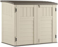 Suncast 4 Pack 34 Cu Ft Capacity Horizontal Outdoor Storage Shed for Garbage Cans, Garden Accessories, Backyard, and Patio Use, Vanilla by Suncast