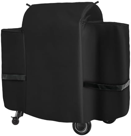 Outdoor 600D Heavy Duty Grill Cover for Traeger Ironwood 650 Series, Full-Length Grill Cover Grill Accessory Waterproof Pellet Cover Compatible with Traeger Ironwood 650 Accessories BAC505,Black by WelcometoFlameDuty