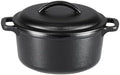 Amazon Basics Pre-Seasoned Cast Iron Mini Dutch Oven Pot with Lid and Dual Handles, Oven Safe, 2-Quart, Round, Black by AmazonBasics
