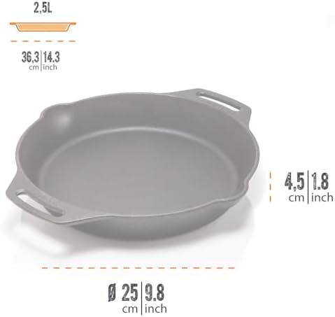 Petromax Cast Iron Fire Skillet for Kitchen or Camping, Pre-Seasoned Cookware for Campfire or Home Oven and Stove, Conducts Heat Evenly, Side Handles, 12" - Image 3