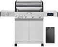 Monument Grills Denali Series, Denali 405 4-Burner Liquid Propane Gas Smart BBQ Grill Stainless Steel with Cooking Plate(2 items) by MonumentGrills