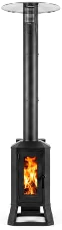Wood Pellet Outdoor Patio Heater, 70,000 BTU, with Glass Viewing Window by NUUK