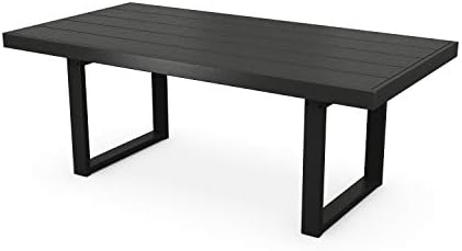 Polywood Edge Dining Table, Black (78 x 29.25 x 40.15 (WxHxD), 142 pounds, 39.73 inches diameter, 20-year residential warranty; 3-year commercial warranty) by Unknown