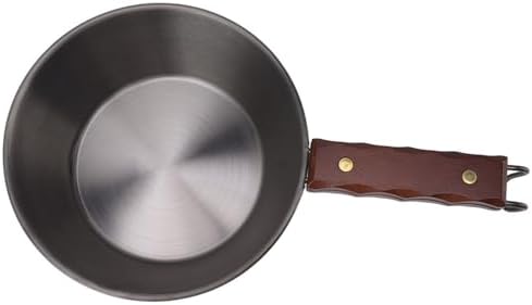 Aramox Camping Skillet 304 Stainless Steel Outdoor Skillet with Wooden - Image 2