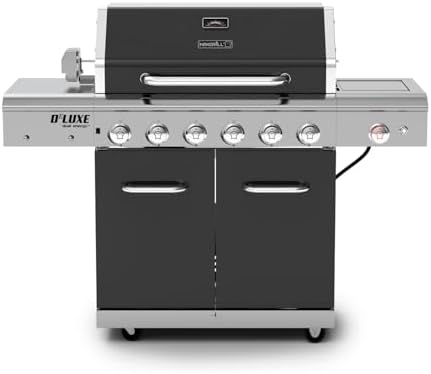 Nexgrill Deluxe 6-Burner Gas Grill, Ceramic Side Burner & Rotisserie Kit by Nexgrill