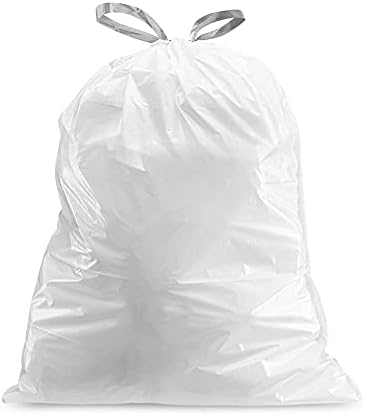 Plasticplace Custom Fit Trash Bags, Compatible with simplehuman Code K (50 Count) White Drawstring Garbage Liners 10 Gallon / 38 Liters 24" x 28" - Image 3