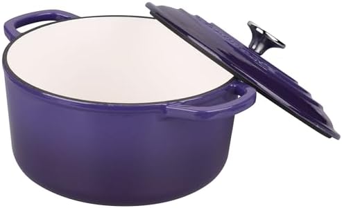 VORRINGARD Enameled Cast Iron Dutch Oven Pot with Lid, for Sourdough Bread Baking, Round Dutch Ovens, 6 Quart, Purple - Image 5