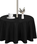 LUSHVIDA Round Outdoor Tablecloth with Umbrella Hole 60 Inch Black by LUSHVIDA