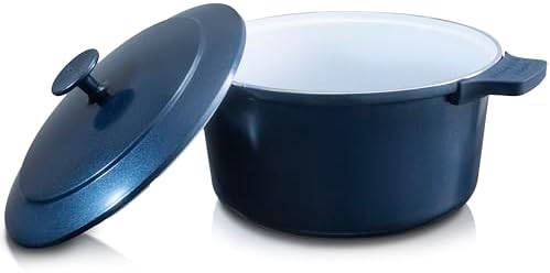 Gotham Steel 5 Qt Lightweight Dutch Oven Pot with Lid & Holders, Ceramic Non Toxic, Oven Safe & Even Heat Retaining Dutch Oven for Bread Baking Sourdough, Soup, Casserole, 70% Lighter than Cast Iron by GothamSteel