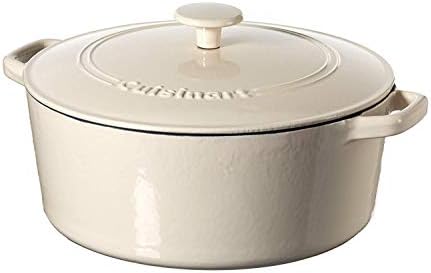 Cuisinart Chef's Classic Enameled Cast Iron Dutch Oven with Lid, Porcelain Enameled Interior, Oven Safe, Induction Compatible, 7-Quart, Round, Cream - Image 2