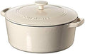 Cuisinart Chef's Classic Enameled Cast Iron Dutch Oven with Lid, Porcelain Enameled Interior, Oven Safe, Induction Compatible, 7-Quart, Round, Cream by Cuisinart