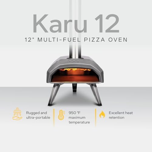 Ooni Karu 12 Multi-fuel Outdoor Portable Pizza Oven - Reaches 950°F and Cooks 12 Inch Pizzas in 60 Seconds. Versatile Wood or Propane Gas Fired Grill with Pizza Stone - Image 3