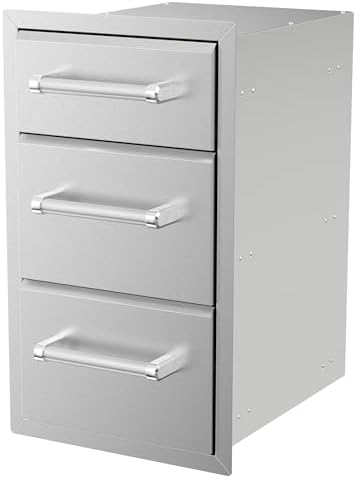 SPIRE Vertical Built-in Triple Drawers, Stainless Steel, Universal Mount by Spire