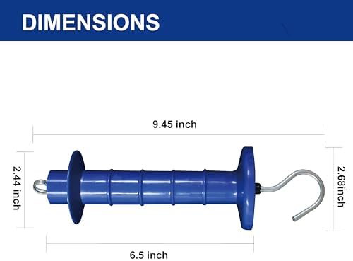15 Pack Electric Fence Insulated Plastic gate Handle with Internal Spring and Double Ring end, Blue，for Electric Fence Gate Livestock Fence Agricultural Fencing and Pasture - Image 3
