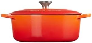 Le Creuset Enameled Cast Iron Oval Dutch Oven, 2.75 qt., Flame - Image 4