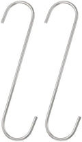 HARFINGTON 2pcs Long S Hooks 8" Metal S-Shaped Hanging Hooks Silver by HARFINGTON