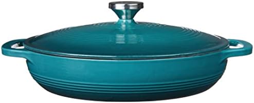 Lodge Essential Enamel Cast Iron Braiser, 3.6 Quart, Lagoon - Image 2