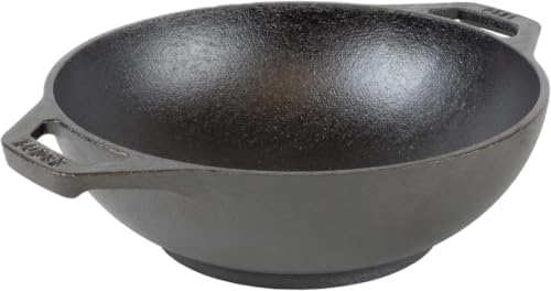 Lodge Cast Iron Mini Wok - Naturally Seasoned Stir Fry Pan with Dual Loop Handles - Compact Cast Iron Cookware for Searing, Serving & Everyday Cooking - 6.25 Inches (Pack of 6) by Lodge
