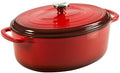 Lodge Enameled Cast Iron Oval Dutch Oven with Lid, 7 Quart, Red by Lodge