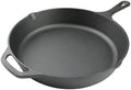 12 Inch Cast Iron Skillet, Pre-Seasoned Frying Pan for Oven, Stovetop, Grill & Campfire, Durable, Non-Toxic, Even-Heating Cookware, Black by isheTao