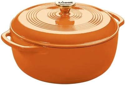 Lodge Essential Enamel Cast Iron Dutch Oven, 6 Quart, Apricot by Lodge