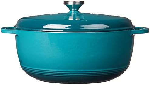 Lodge 7.5 Quart Enameled Cast Iron Dutch Oven with Lid – Dual Handles – Oven Safe up to 500° F or on Stovetop - Use to Marinate, Cook, Bake, Refrigerate and Serve – Lagoon - Image 2