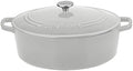 Cuisinart Chef's Classic Enameled Cast Iron Dutch Oven with Lid, Porcelain Enameled Interior, Oven Safe, Induction Compatible, 7-Quart, Oval, Cool Grey by Cuisinart