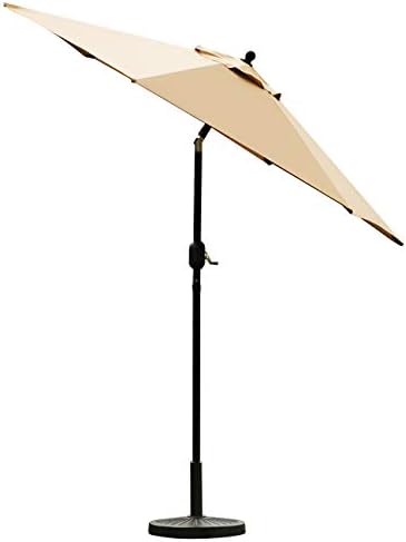Sunnyglade 7.5' Patio Umbrella Outdoor Table Umbrella Tilt Crank Tan - Image 2
