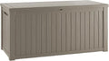 Outdoor Storage Box, 180 Gallon Waterproof Deck Box, Piston-Lift Tall Standing Cabinet for Oversized Cushions, Lockable Deep Tool Organizer Storage Bench, Large Lawn, Grey by GraceYourYard